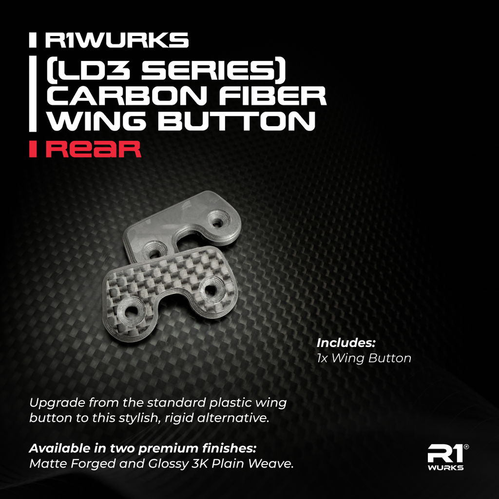 R1WURKS (LD3 Series) Carbon Fiber Wing Button, Rear – R1 Brushless ...