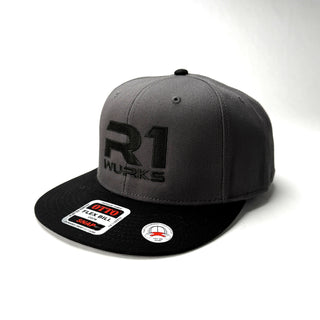 Gray and Black Hat with Black R1 Wurks Logo