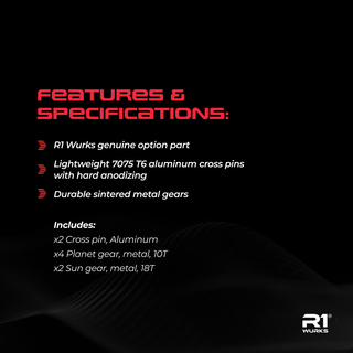 R1WURKS R1B Metal Differential Internal Gears and Crosspin Set