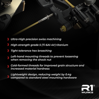 R1WURKS Titanium Lower Shock Mounts, Rear