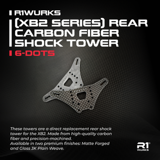 R1WURKS (XB2 Series) Rear Carbon Fiber Shock Towers, 6-Dots