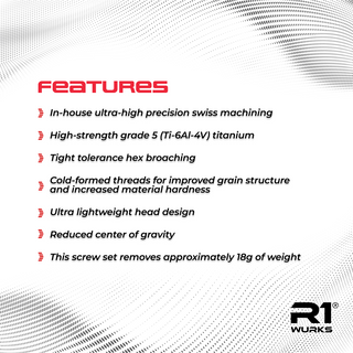 R1WURKS Fits Cat L1 4wd Titanium upper Screw Set