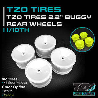 TZO Tires 2.2" 1/10 Buggy Rear Wheels, 4PCS