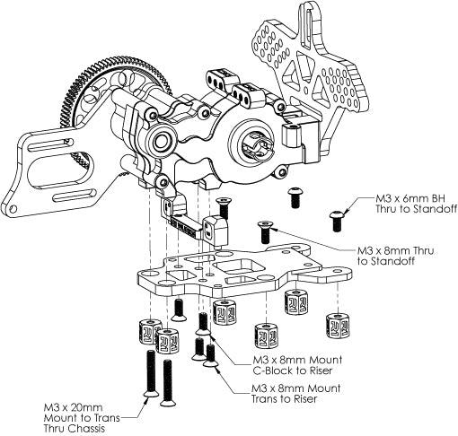 DC1 Carbon Fiber Motor Mount Lowering Kit (Laydown Transmission) - R1 Brushless Motor Lab, LLC.