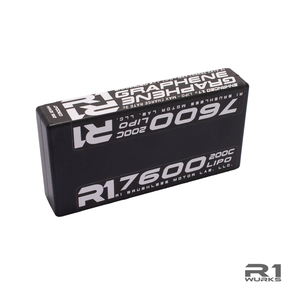 7600mah 200c 3.7v 1s Lipo Graphene Battery 030047 - R1 Brushless Motor Lab, LLC.