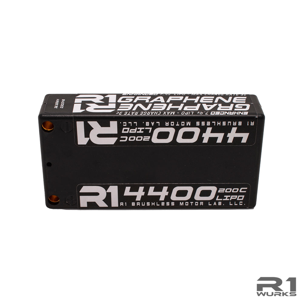 4400mah 7.4V 200C Shorty Lipo Battery - R1 Brushless Motor Lab, LLC.