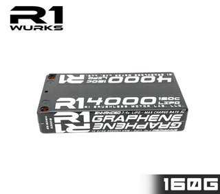 R1 4000mah 120C 7.4V 2S LIPO Enhanced Graphene Shorty Battery 030018-2 - R1 Brushless Motor Lab, LLC.