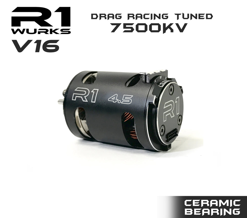 R1 4.5T V16 Drag Racing Tuned 7500kv Motor  ALL OUT BUILD w/ Double Ceramic Bearing 020109-1 - R1 Brushless Motor Lab, LLC.